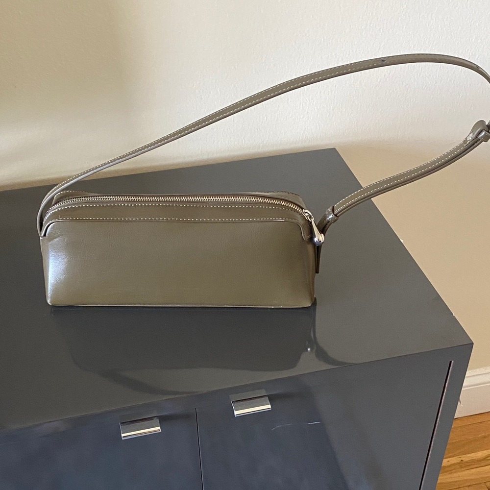Zara Olive Leather Shoulder Bag used once for a photo shoot. Pristine condition.